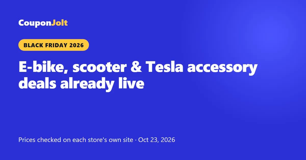 Black Friday 2026 e-bike, scooter and Tesla accessory deals that are already live